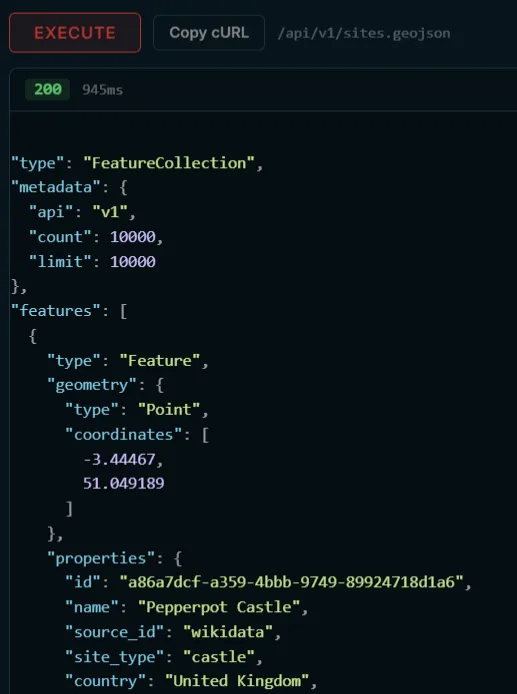 API response with syntax-highlighted JSON